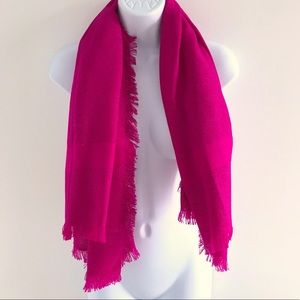 NWOT Pink Fuchsia Sparkly Spring Scarf Shall Made in France 90’s Y2K